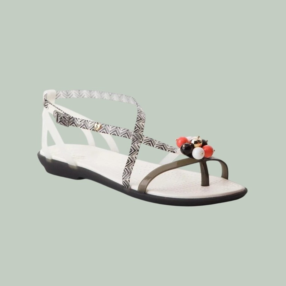Crocs Isabella Beaded T-Strap Sandals Women's Size 10